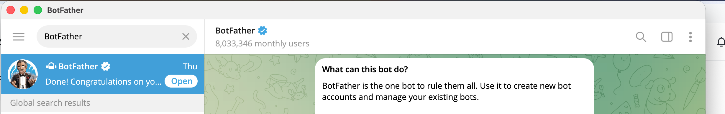 搜索 BotFather